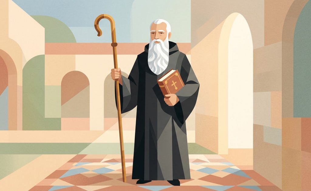 Saint Benoît - Illustration prière catholique